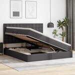 vidaXL Lit avec rangement et LED Gris 160 x 200 cm Simili cuir