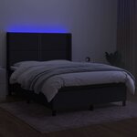vidaXL Sommier à lattes de lit matelas LED Noir 140x190 cm Tissu