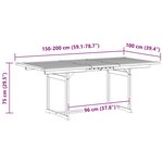 vidaXL Table à dîner de jardin (150-200)x100x75cm Bois d'acacia massif