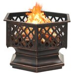 vidaXL Foyer rustique avec tisonnier 62x54x56 cm XXL acier