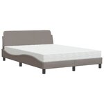 vidaXL Lit avec matelas Dover taupe 140x200 cm tissu