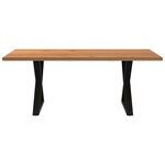 vidaXL Table à manger marron clair bois de chêne massif rectangulaire