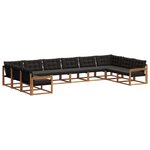 vidaXL Ensemble de canapés d'extérieur 10 Pièces Naturel et Noir