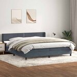 vidaXL Sommier à lattes de lit et matelas gris foncé 180x210cm velours