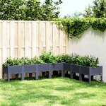 vidaXL Jardinière avec pieds bleu gris 200x160x42 cm PP