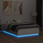 vidaXL Cadre de lit avec LED sans matelas blanc 135x190 cm