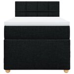vidaXL Sommier à lattes de lit avec matelas Noir 90x200 cm Tissu
