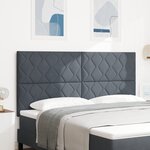 Tête de lit LED vidaXL Design en Blocs de Diamant Gris Foncé 180 cm Velours