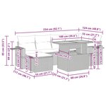 vidaXL Salon de jardin 7 Pièces avec coussins noir résine tressée