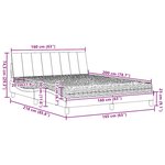vidaXL Lit avec matelas gris foncé 160x200 cm tissu