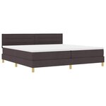 vidaXL Lit à ressort LED Marron foncé 200 x 200 cm tissu