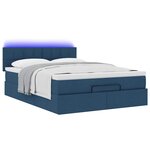 VidaXL Cadre de lit ottoman avec matelas bleu 140x200 cm tissu