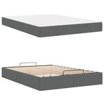 vidaXL Cadre de lit avec matelas Gris foncé 140 x 190 cm tissu