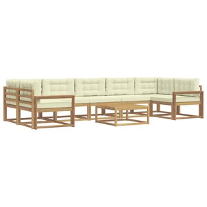 vidaXL Ensemble de canapés d'extérieur 6 pc Blanc et crème