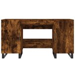 Bureau table poste de travail meuble d'ordinateur informatique étude chêne fumé 140 x 50 x 75 cm bois d'ingénierie brun 02_0023584