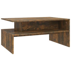 vidaXL Table basse Chêne fumé 90x60x42 5 cm Bois d'ingénierie
