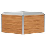 vidaXL Jardin surélevé Aspect bois 129 x 129 x 45 cm Acier galvanisé