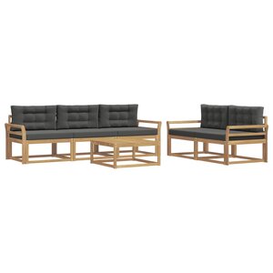 vidaXL Ensemble de canapés d'extérieur 6 pc Blanc et anthracite