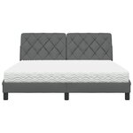 vidaXL Lit avec matelas gris foncé 160x200 cm tissu