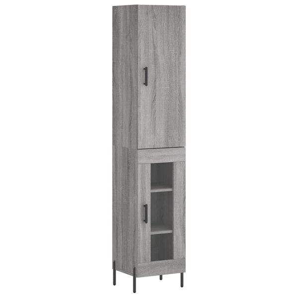 vidaXL Buffet haut Sonoma gris 34 5x34x180 cm Bois d'ingénierie