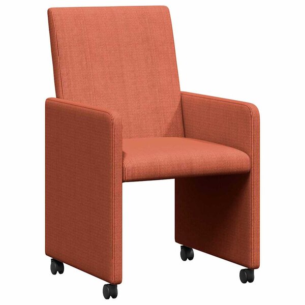 vidaXL Chaises de Salle à Manger avec Roues 2 Pièces Rouge orange