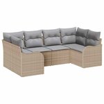 vidaXL Ensemble de canapé de jardin 6 Pièces beige et gris clair