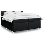 vidaXL Sommier à lattes de lit avec matelas Noir 200x200 cm Tissu