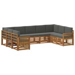 vidaXL Ensemble de canapé d'angle 7 Pièces Naturel et Anthracite