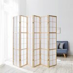 Paravent bois 6 pans clair