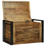 vidaXL Boîte de rangement 80x50x50 cm Bois de mangue brut