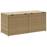 vidaXL Boîte de rangement de jardin mélange beige 283L résine tressée