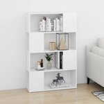 vidaXL Bibliothèque/Séparateur de pièce Blanc Bois d'ingénierie