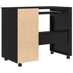 vidaXL Bureau avec roues Chêne noir 91 x 50 x 77 cm Bois d'ingénierie