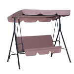 Balancelle de jardin 3 places toit inclinaison réglable coussins assise et dossier 1 72L x 1 1l x 1 52H m acier noir polyester marron clair