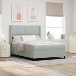 Lit Box Spring vidaXL avec Matelas Gris clair 140x190 cm Velours