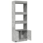 vidaXL Buffet haut 63x33x180 cm gris béton bois d'ingénierie