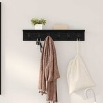 vidaXL Porte-manteau mural avec étagère Chêne noir 60 x 10.5 x 10.5 cm