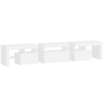 vidaXL Meuble TV avec lumières LED Blanc 200x36 5x40 cm