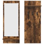 vidaXL Porte-manteau mural avec étagère Chêne fumé 70 x 10 x 90 cm