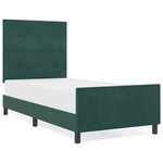 vidaXL Cadre de lit avec tête de lit Vert foncé 90 x 190 cm Velours