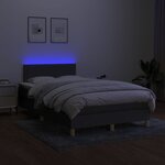 vidaXL Sommier à lattes de lit et matelas et LED Gris foncé 120x200 cm