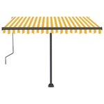 vidaXL Auvent automatique capteur de vent et LED 300x250cm Jaune/blanc