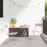 Set de bistro pliable 3 pièces beige en acier