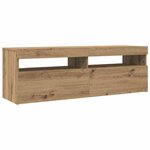 vidaXL Meuble TV avec lumières LED chêne artisanal bois d'ingénierie