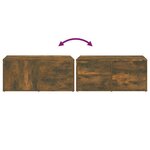 vidaXL Meuble TV Chêne fumé 80x34x36 cm Bois d'ingénierie