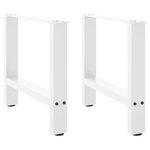 vidaXL Pieds de table basse Blanc 2 pièces 50 x (42-43) cm Acier