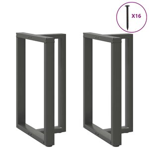 vidaXL Pieds de table de bar en T  2 pièces  anthracite  60 x 35 x (90-91) cm  acier