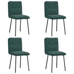 vidaXL Chaises à manger lot de 4 Vert foncé Velours