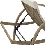 vidaXL Chaise longue avec coussin beige 60x199x42 cm résine tressée
