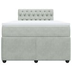 vidaXL Sommier à lattes de lit et matelas gris clair 120x190cm velours